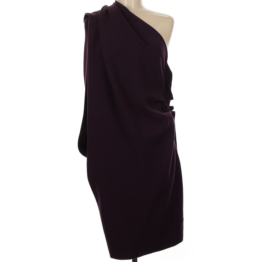 Lanvin Dark Purple Asymmetrical One Shoulder Cocktail Dress